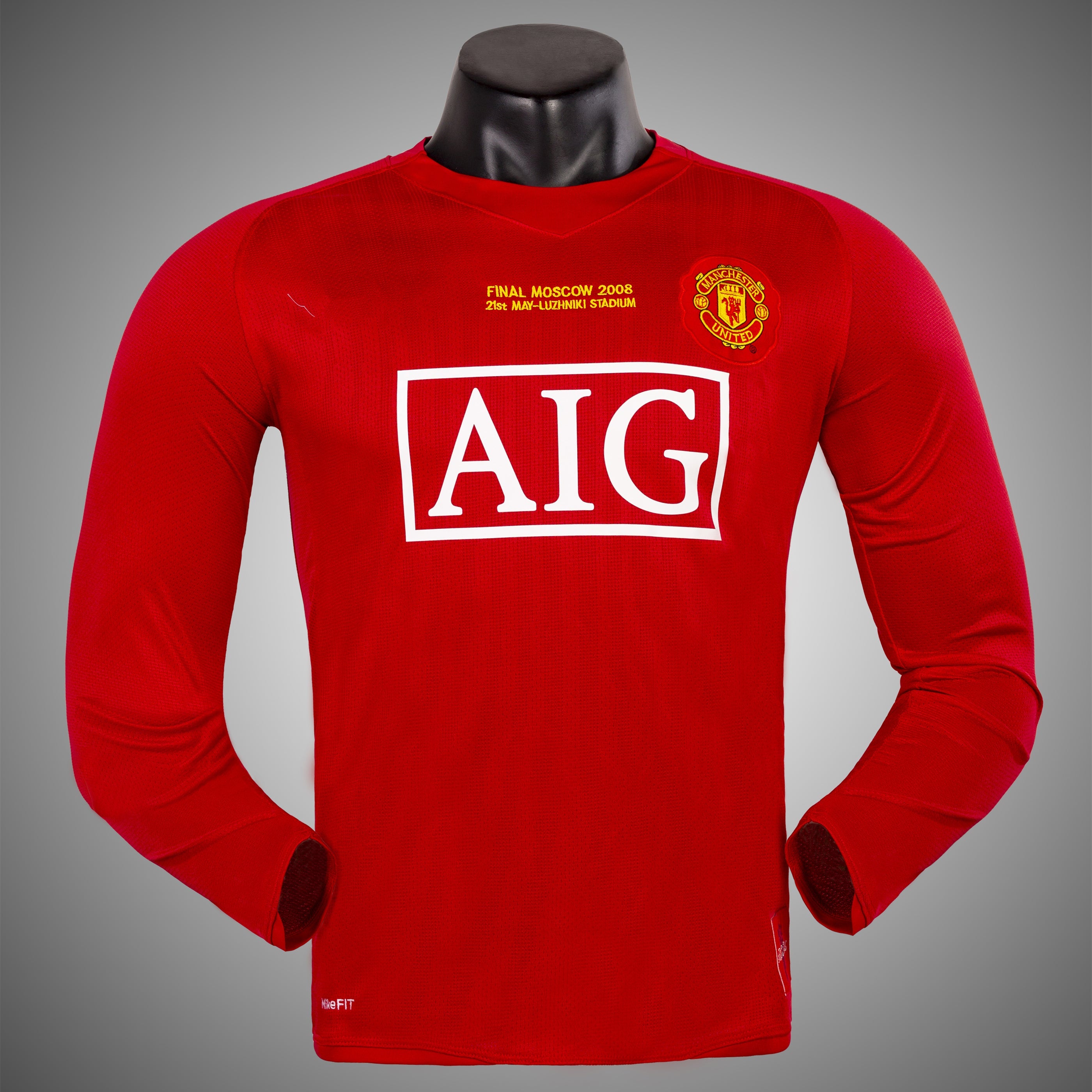 2007-08 Manchester United Home Champions League Manica Lunga S-2XL
