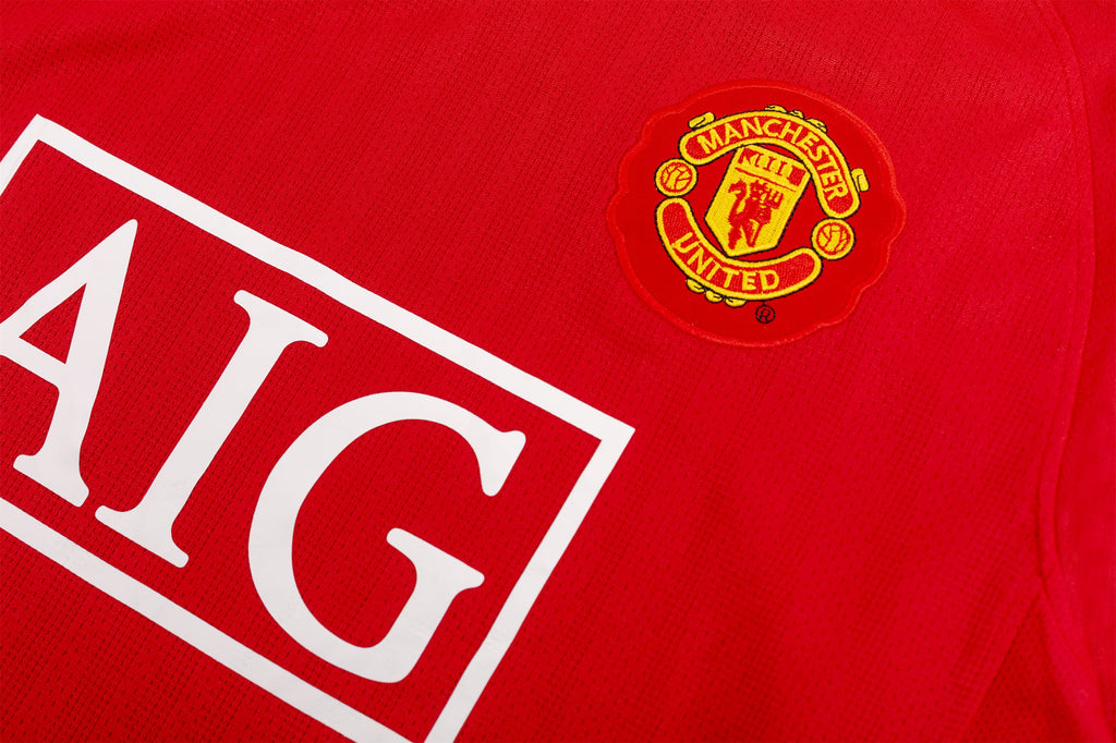 2007-08 Manchester United Home League Edition Retro manica lunga S-2XL